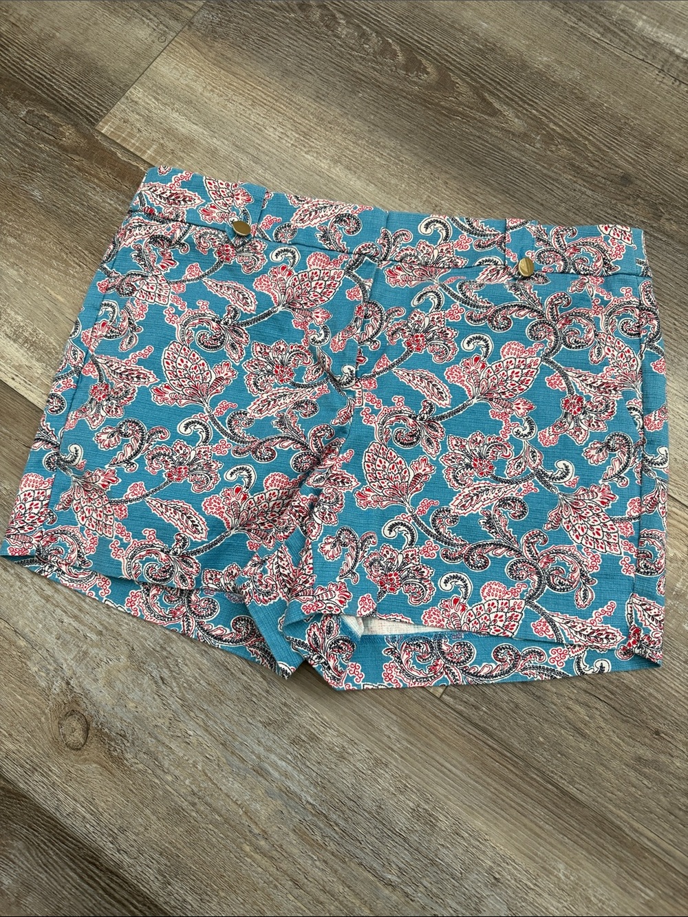 LOFT 4” Teal Paisley Shorts